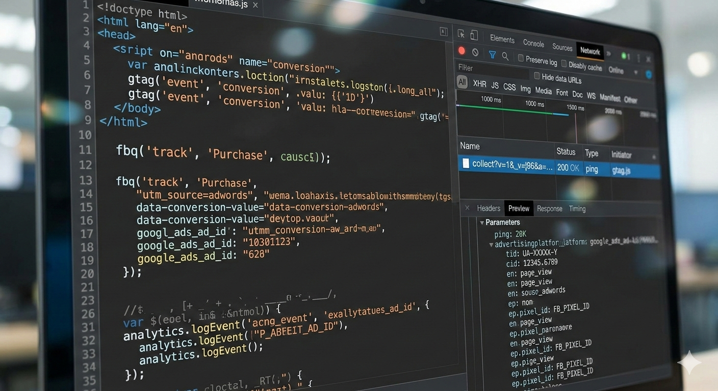 Browser tracking code and advertising pixels